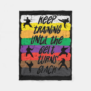 Karate Training Belt Turns Black Martial Arts Men Fleece Blanket