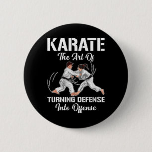 Karate Training Offence Black Belt Sport Martial A 6 Cm Round Badge