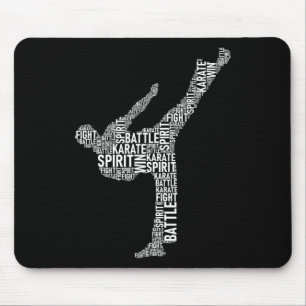 Karate Typography - Martial Arts Coach Comt Self D Mouse Pad