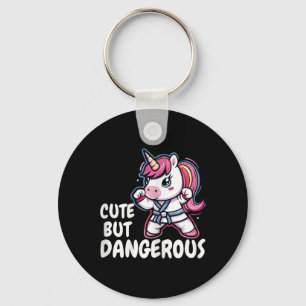 Karate Unicorn Cute But Dangerous Funny Martial Ar Key Ring