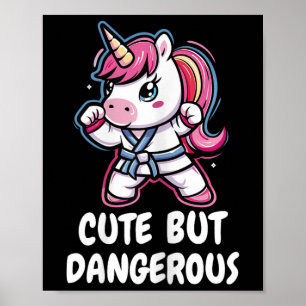 Karate Unicorn Cute But Dangerous Funny Martial Ar Poster