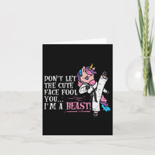 Karate Unicorn Cute Face Beast Taekwondo Martial A Card