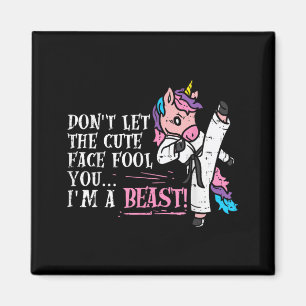 Karate Unicorn Cute Face Taekwondo Martial Arts Magnet