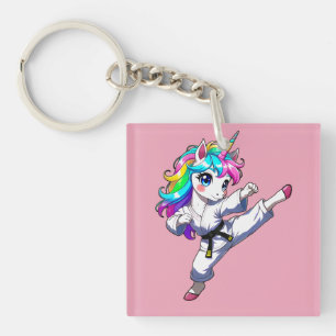 Karate unicorn key ring