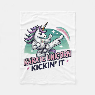 Karate Unicorn Kickin' It Martial Arts Fleece Blanket