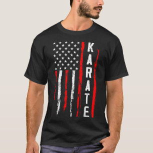 Karate Usa American Flag T-Shirt
