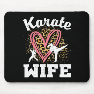 Karate Wife Leopard Heart Mouse Pad