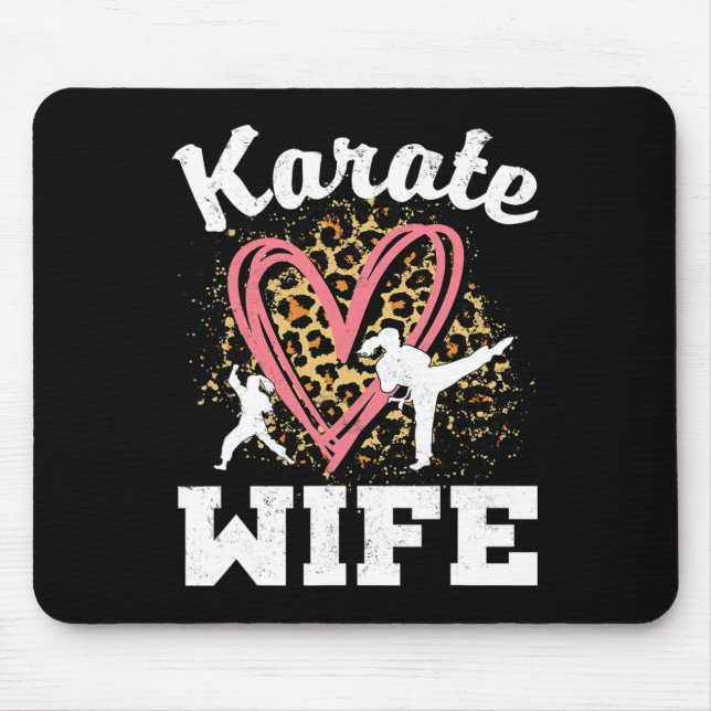Karate Wife Leopard Heart  Mouse Pad (Front)