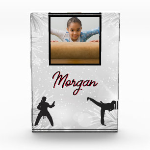 Karate Winter Wonder Personalised Photo & Name  Block
