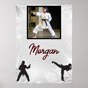 Karate Winter Wonder Personalised Photo & Name   Poster