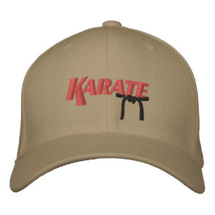 karate with black belt embroidered hat