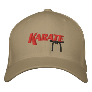 karate with black belt embroidered hat