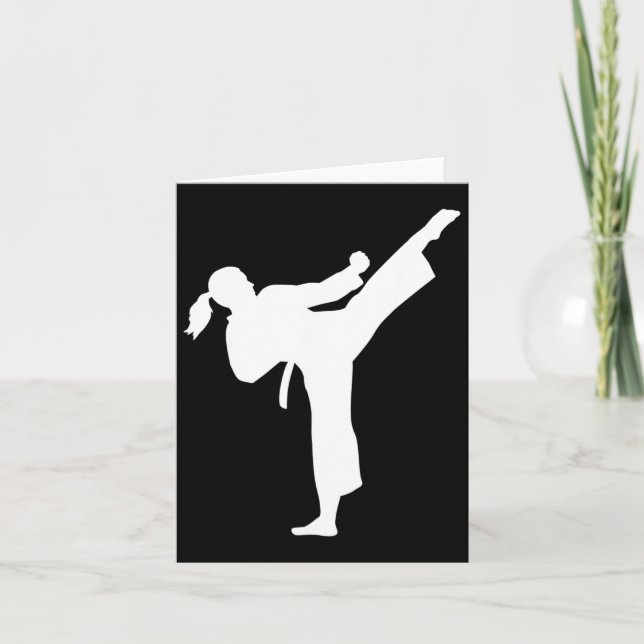 Karate Woman  Card (Front)