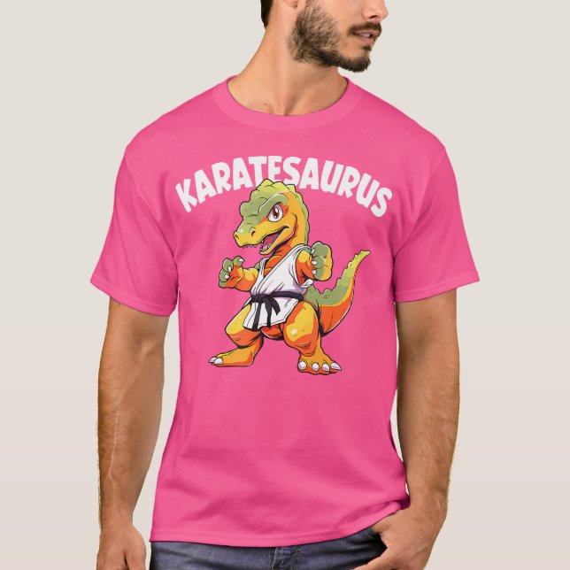 Karatesaurus Karate Dinosaur T-Shirt (Front)