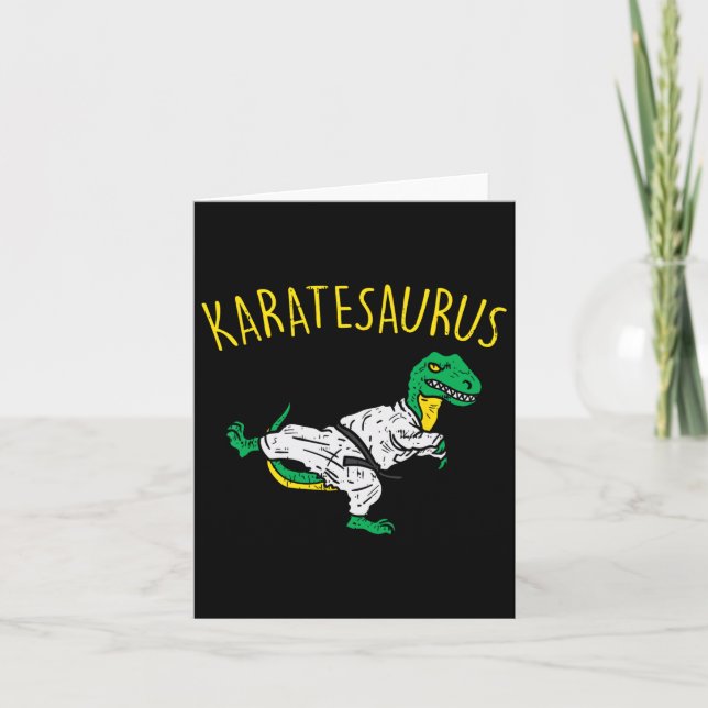 Karatesaurus Trex Karate Funny Dinosaur Martial Ar Card (Front)