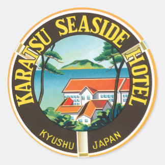 Karatsu Seaside Hotel Ad Classic Round Sticker