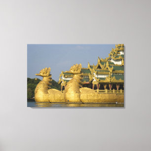 Karaweik Hall is a landmark of Yangon, locating Canvas Print
