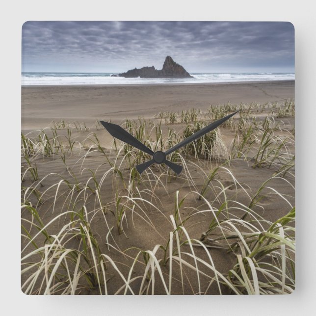 Karekare Beach | Panatahi Island, West Coast Square Wall Clock (Front)