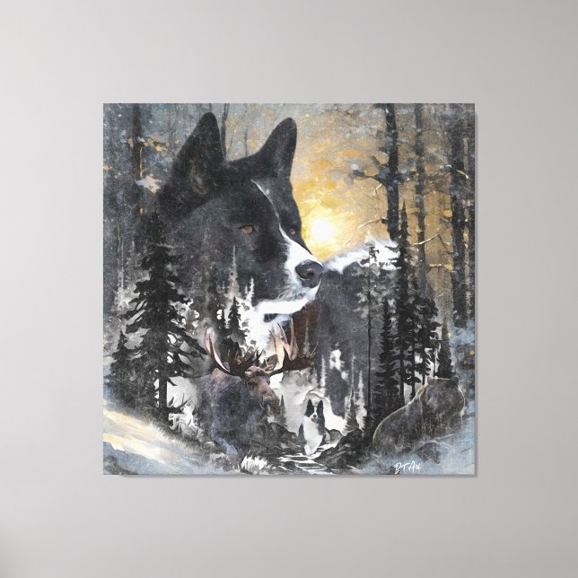 Karelian Bear Dog  Canvas Print (Front)