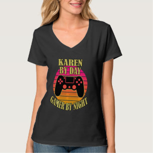 Karen By Day Gamer By Night Video Game Controller T-Shirt