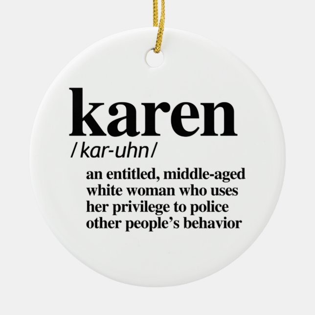Karen Definition Ceramic Tree Decoration (Front)