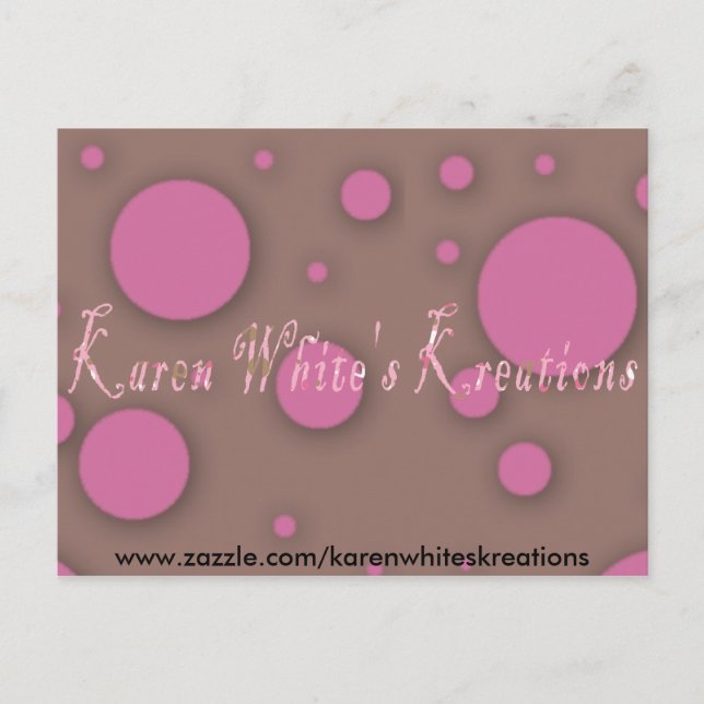Karen Whites Kreations Postcard (Front)