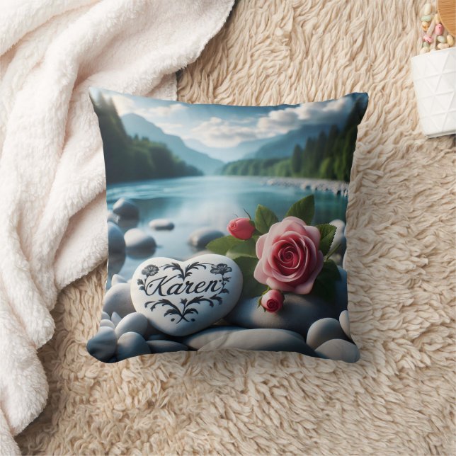 Karen's River Heart Cushion (Blanket)