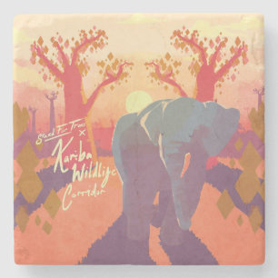 Kariba Wildlife Corridor Stone Coaster