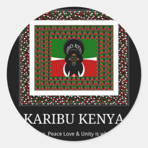 Karibu Kenya: Vibrant National Flag Colours Hakuna Classic Round Sticker