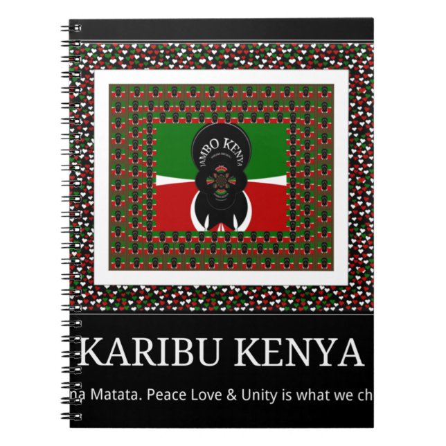 Karibu Kenya: Vibrant National Flag Colours Hakuna Notebook (Front)