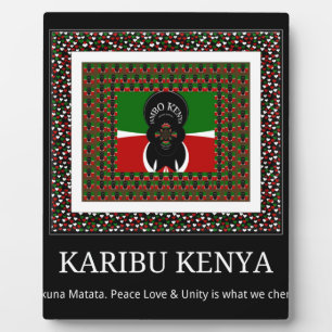 Karibu Kenya: Vibrant National Flag Colours Hakuna Plaque