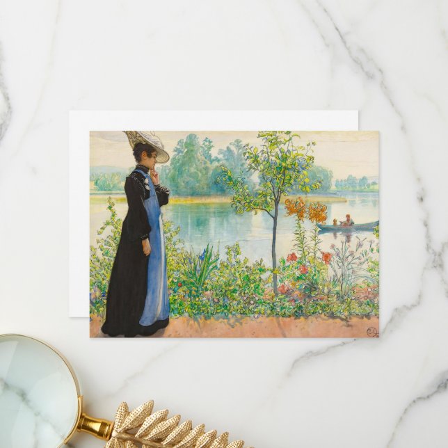 Karin by the Shore by Carl Larsson Thank You Card (Front/Back In Situ)