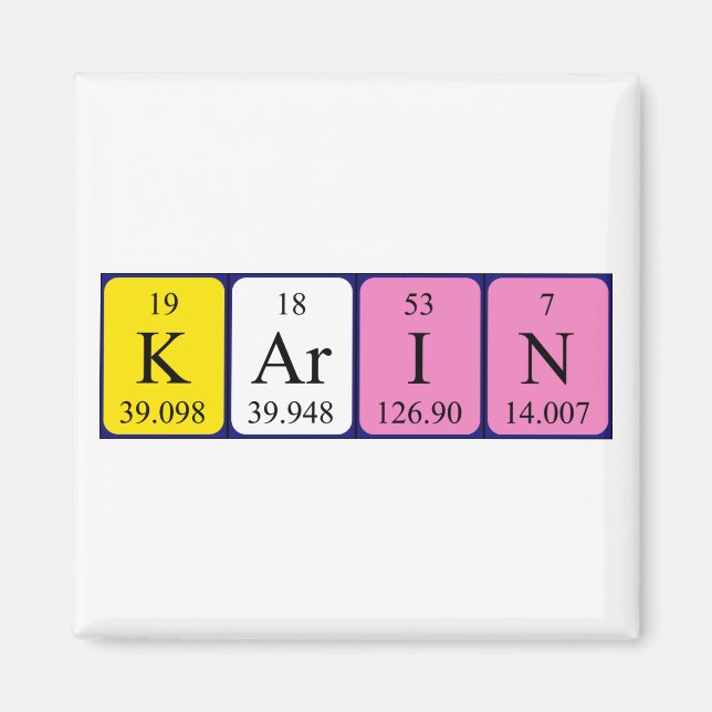 Karin periodic table name magnet (Front)