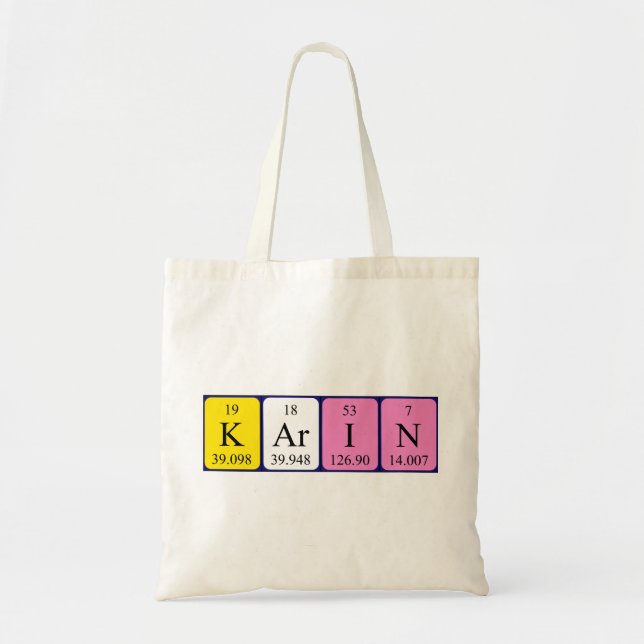 Karin periodic table name tote bag (Front)
