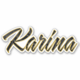 Karina black gold lettering sticker