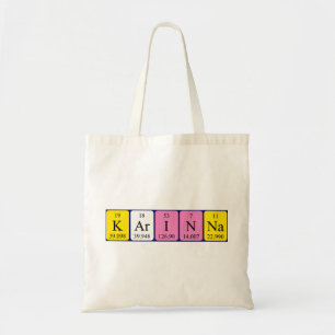 Karinna periodic table name tote bag