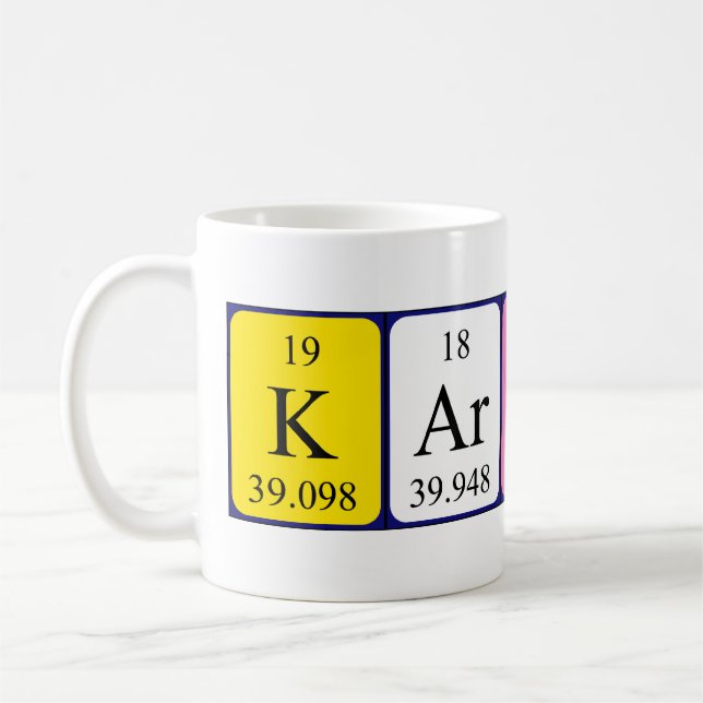 Karinne periodic table name mug (Left)