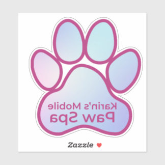 Karin's Mobile Paw Spa  Reverse Sticker