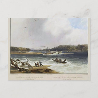 Karl Bodmer- Yellowstone, Missouri River steamboat Postcard