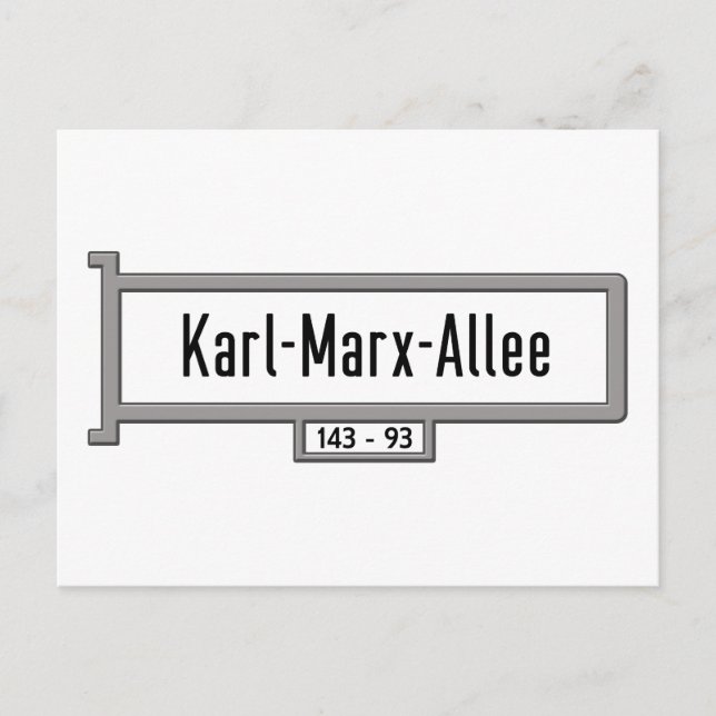 Karl-Marx-Allee, Berlin Street Sign Postcard (Front)