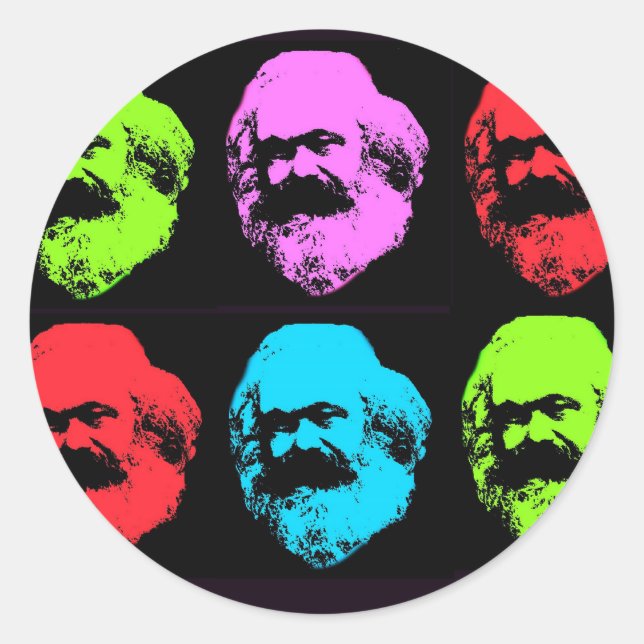 Karl Marx Collage Classic Round Sticker (Front)