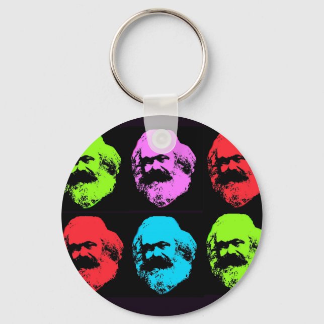 Karl Marx Collage Key Ring (Front)