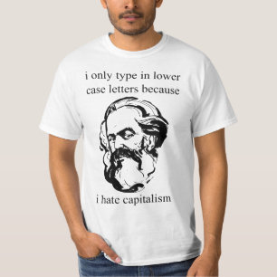 Karl Marx I Hate Capitalism Funny Grammar Revoluti T-Shirt