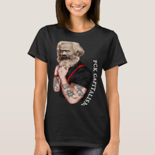 Karl Marx Pop Art Revolution Rocks Tattoo Vintage  T-Shirt