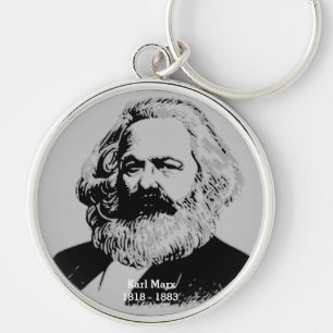 Karl Marx Porteclés rond premium - grand Key Ring