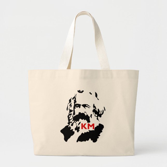 KARL MARX PORTRAIT 1 LARGE TOTE BAG (Front)