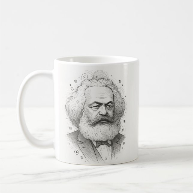 Karl Marx Portrait design Coffee Mug (Left)