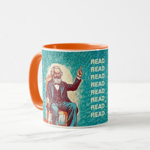Karl Marx reading worm gift Mug