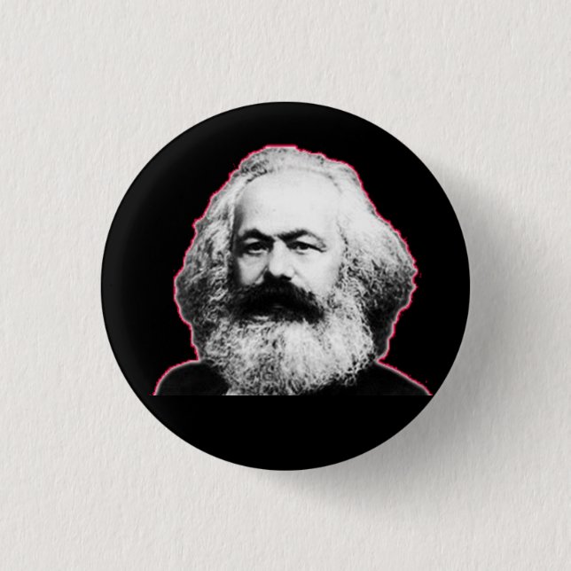Karl Marx red outline/black 3 Cm Round Badge (Front)
