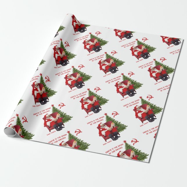 Karl Marx Santa Wrapping Paper (Unrolled)